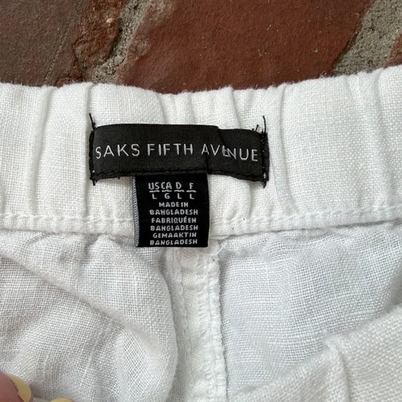 Saks Fifth Avenue White Linen Pants - Picture 2 of 5